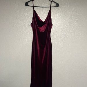 Burgundy, velvet dress L